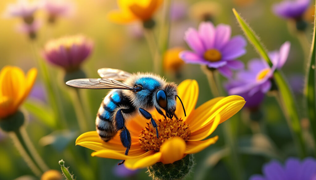 découvrez le rôle essentiel de l'abeille bleue, une espèce rare, dans le maintien de notre écosystème et l'importance de sa préservation.