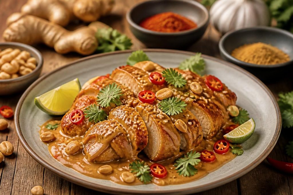 découvrez notre recette de poulet au beurre de cacahuète, une explosion de saveurs exotiques à essayer absolument pour un repas original et savoureux.